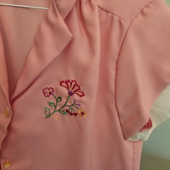 Vintage Pat Fashions Floral Pink Blouse - Picture 3 of 5